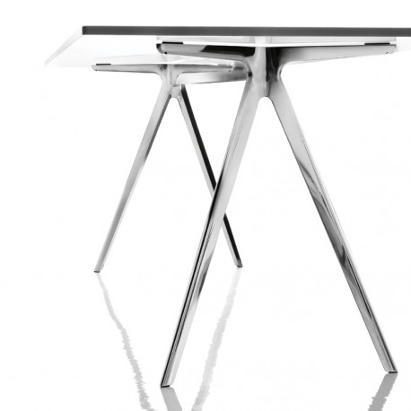 Baguette, grande table à manger design, Magis verre blanc 205x85 cm