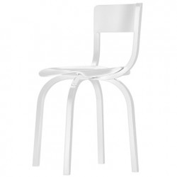404 Chaise design en bois, Thonet blanc laqué