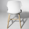 Chaise design Stereo Wood, Casamania bois naturel, blanc