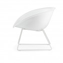Gliss 340 fauteuil lounge, Pedrali blanc, pieds blancs