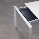 More, table à rallonges, Pedrali blanc 110x75cm