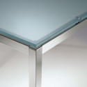 Kuadro table rectangulaire, Pedrali, plateau en verre dépoli 140x80cm