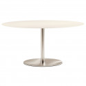 Inox Ellittico, table ovale, Pedrali blanc, pied chrome L160x95cm