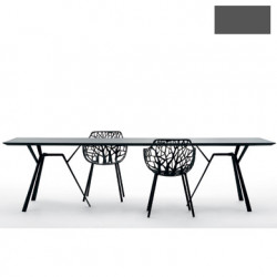 Table rectangulaire Radice Quadra, Fast gris métal Longueur 200 cm
