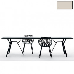Table rectangulaire Radice Quadra, Fast or perlé Longueur 200 cm