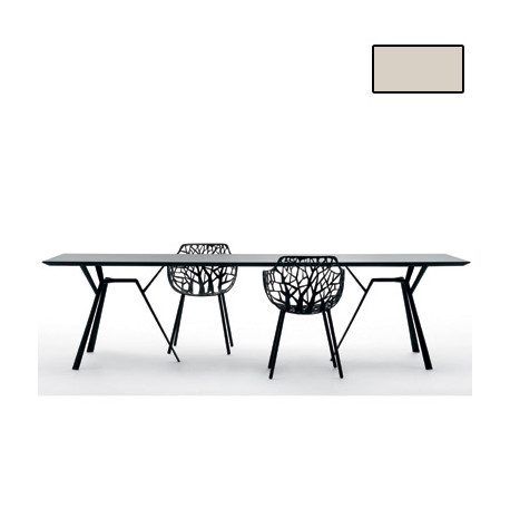 Table rectangulaire Radice Quadra, Fast or perlé Longueur 200 cm