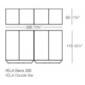 Bar Vela 200cm, Vondom blanc Lumineux à ampoule