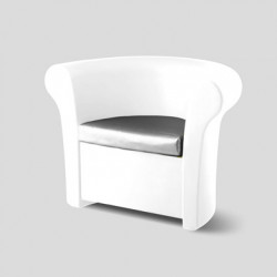 Fauteuil Kalla, Slide Design blanc brillant laqué
