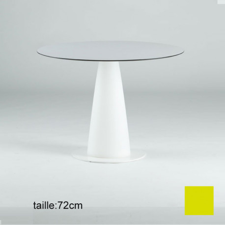 Table ronde Hoplà, Slide design jaune D69xH72 cm