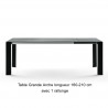 Table Grande Arche avec 1 rallonge, Fast noir Longueur 160/210 cm