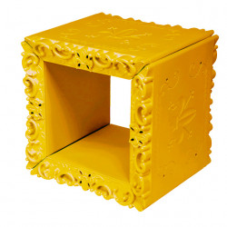 Cube-étagère design Joker of Love, Design of Love by Slide jaune safran