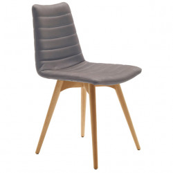 Set de 2 chaises design Cover, Midj gris clair pieds bois