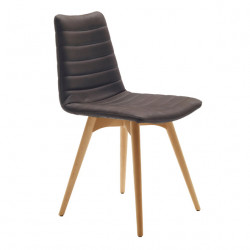 Set de 2 chaises design Cover, Midj gris foncé pieds bois