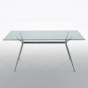 Table Brioso, Midj verre transparent 140x80 cm
