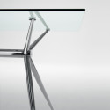 Table Brioso, Midj verre transparent 160x90 cm