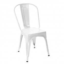 Set de 2 chaises A Inox Brillant, Tolix blanc