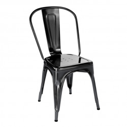 Lot de 2 chaises A Inox Brillant, Tolix noir
