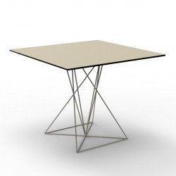 Table Faz inox, Vondom ecru 80x80xH72 cm