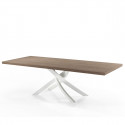 Table Sculptura en bois orme 160/200/240x90 cm