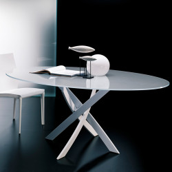 Table Elica ovale Extrawhite brillant 180x115 cm