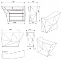 Banque d'accueil Origami, élément lateral, Proselec écru Laqué