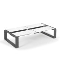 Kama Table modulable Quattro Aluminium Givré, Ego Paris Blanc givré-Acier
