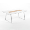 Table Extensible Extrados Medium Céramique blanc et Teck 182/242x110 cm