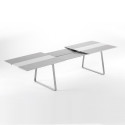 Table Extensible Extrados Large Céramique Gris et Aluminium 242x332x110 cm