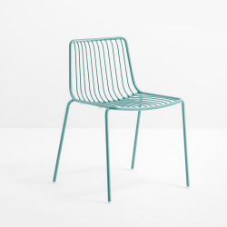 Lot de 2 chaises design filaires Nolita 3650, Pedrali, bleu azur
