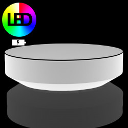 Table basse ronde Vela LED RGB à Batterie, Vondom, diamètre 120xH30 cm