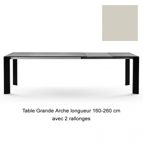 Table Grande Arche avec 2 rallonges, Fast gris poudré, Longueur 220/320 cm