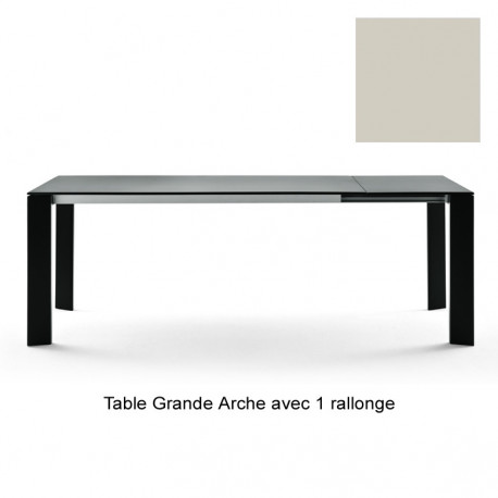 Table Grande Arche avec 1 rallonge, Fast gris poudré, Longueur 160/210 cm