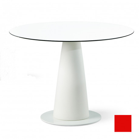 Table ronde Hoplà, Slide design rouge D100xH72 cm