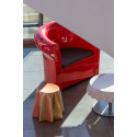 Tabouret, table basse Pandoro, Slide Design, rouge