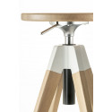 Tabouret de bar Arki stool ARKW6 , Pedrali, hauteur réglable 65 à 75 cm, chêne blanchi et blanc