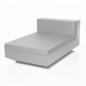 Canapé lounge Vela, Vondom blanc, tissu Silvertex gris argent