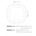 Bar Design Fiesta, module courbe 160x160xH115cm, Vondom, blanc
