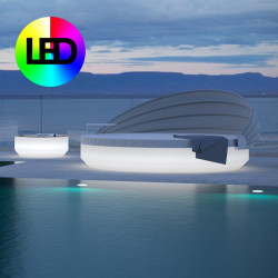 Lit de soleil nid Vela Daybed design, avec parasol, Vondom Lumineux Led RGBW multicolore
