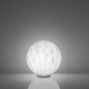 Lampe ronde Mineral, Slide Design marbré gris, Diamètre 40 cm