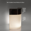 Bar Cordiale Corner lumineux, édition Art Déco, module d'angle, Slide Design, L70 x P70 x H110 cm