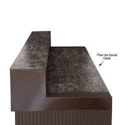 Plan de travail Cordiale Desk, HPL effet marbre Veneto Impérial, pour module droit de bar Cordiale, Slide Design