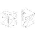Banque d'accueil Origami, élément d'angle, Proselec anthracite Laqué