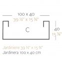 Jardinière rectangulaire 100 cm gris anthracite, Jardinera 100, Vondom, simple paroi, Longueur 100x40xH40 cm