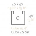 Pot Cubo 40x40x40 cm, simple paroi, Vondom, blanc