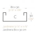 Jardinière design rectangulaire 80 cm blanc, Jardinera 80, Vondom, simple paroi, Longueur 80x30xH30 cm