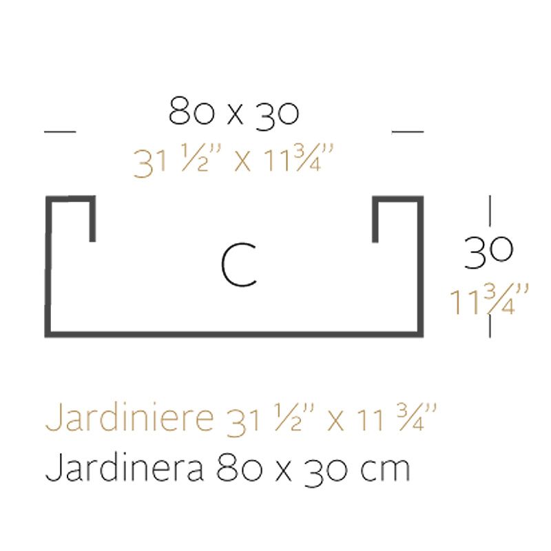 Jardinière design rectangulaire 80 cm blanc, Jardinera 80, Vondom, simple  paroi, Longueur 80x30xH30 cm