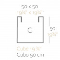 Pot Cube 50x50x50 cm, simple paroi, Vondom bleu marine