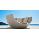 Daybed rond Ulm Moon, Vondom, structure taupe, coussins Taupe 1048, 218x199xH94cm
