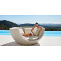 Daybed rond Ulm Moon, Vondom, structure taupe, coussins Taupe 1048, 218x199xH94cm
