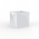 Pot Faz carré, design à facettes 40x40xH40 cm, Vondom blanc